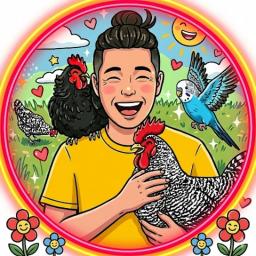 ととととの庭にはニワトリ×家にはインコ